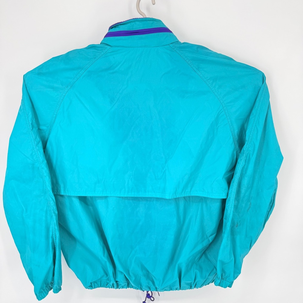 VTG Woolrich Men's Windbreaker XL Teal Purple Jacket A121 Sea Jade Packable‎ Bag - Picture 3 of 9